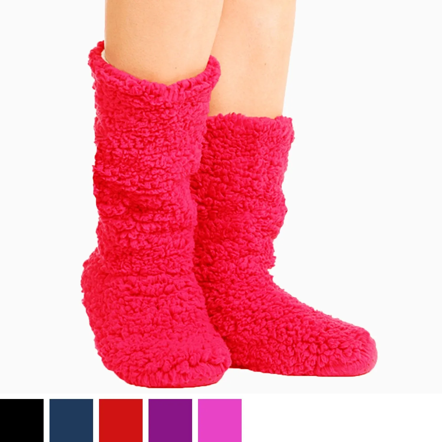 Plain Cosy Warm Microfibre Fleece Boot Slippers