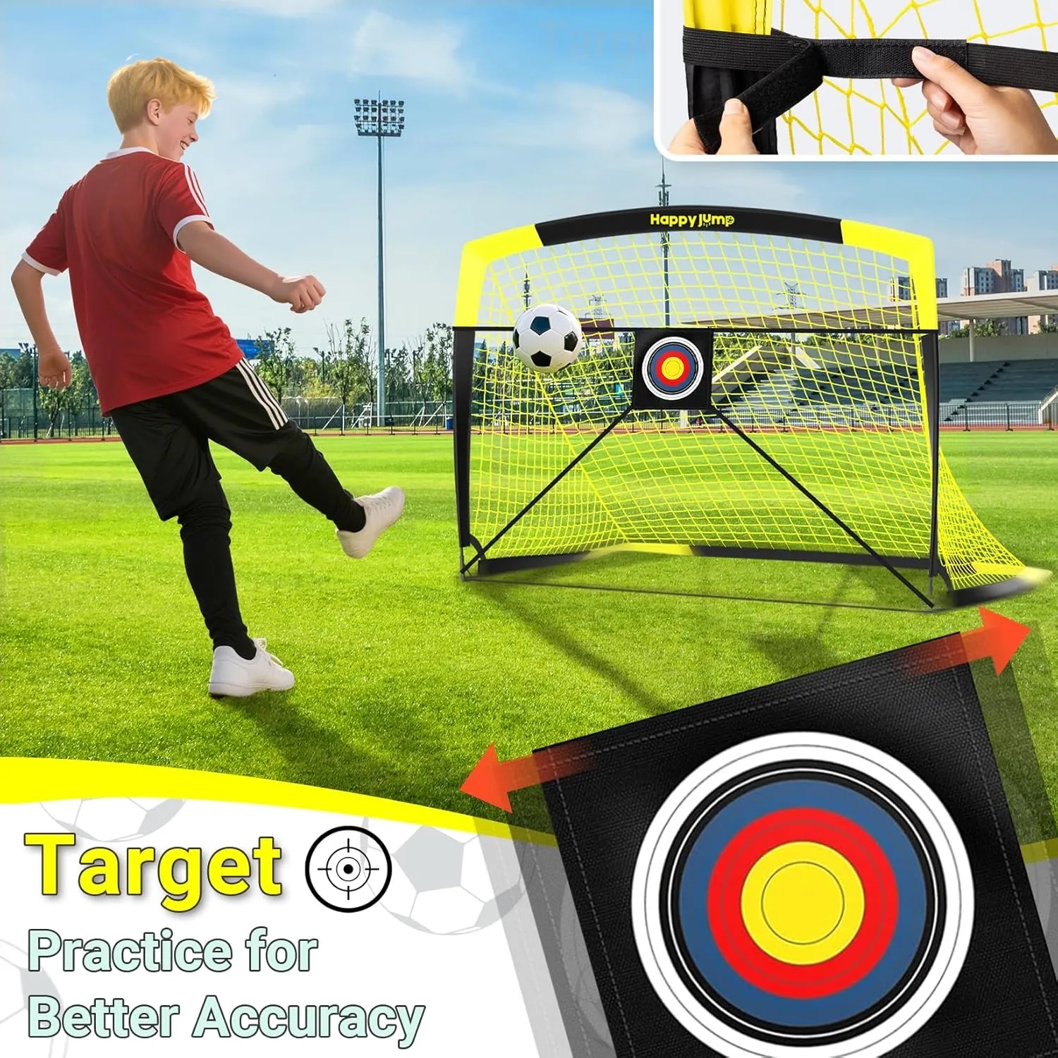 Soccer Goal Pop Up Foldable Soccer Net for Backyard 7x5FT,5x3.6FT,4x3FT,3x2.2FT