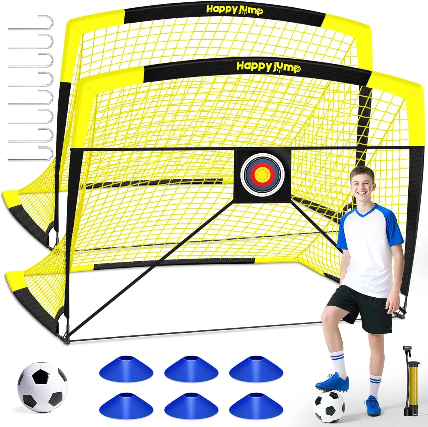 Soccer Goal Pop Up Foldable Soccer Net for Backyard 7x5FT,5x3.6FT,4x3FT,3x2.2FT