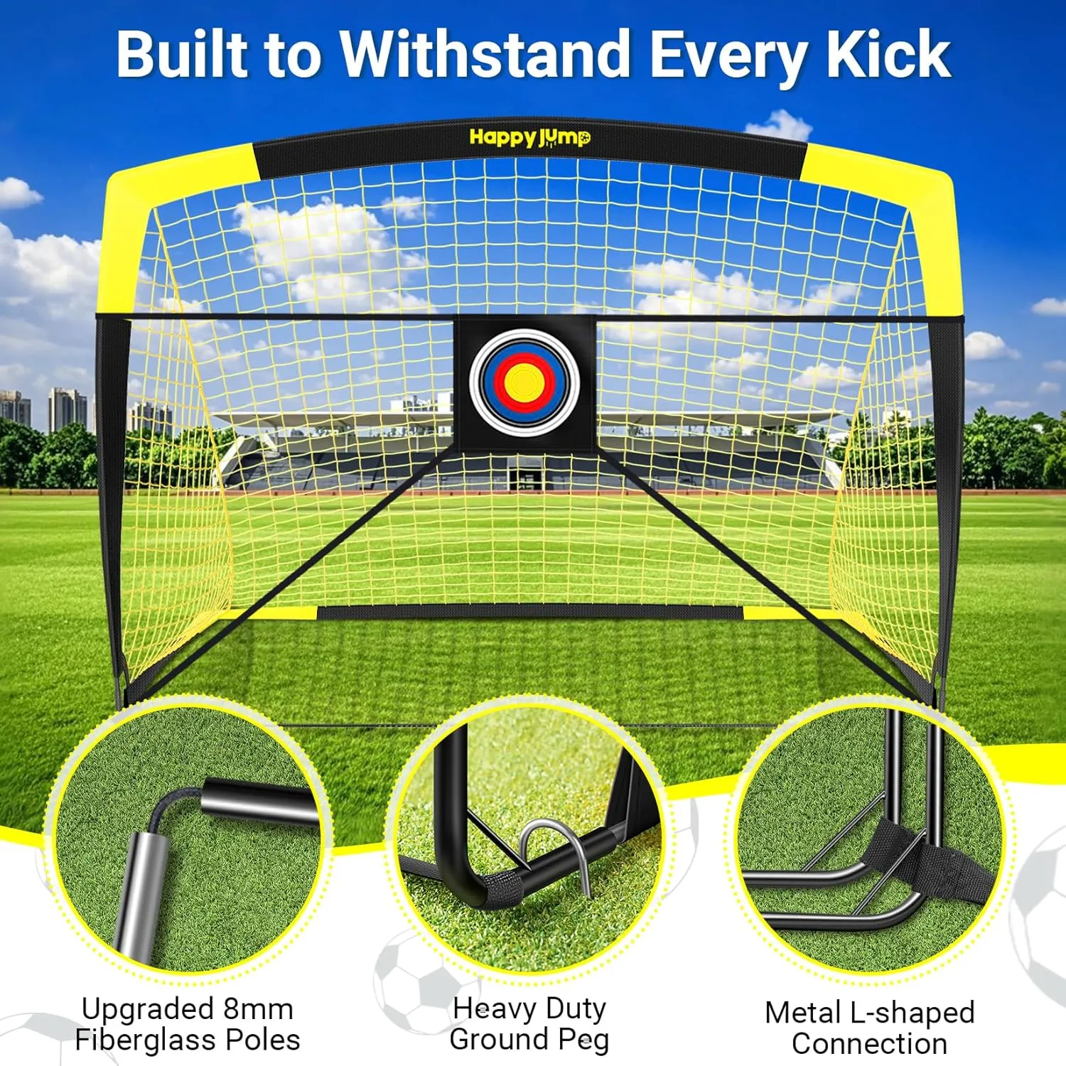 Soccer Goal Pop Up Foldable Soccer Net for Backyard 7x5FT,5x3.6FT,4x3FT,3x2.2FT