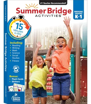 Summer Bridge Activities Kindergarten to 1st Grade Workbooks, K-1 Activity Book With Math, Reading Comprehension, Science, Fitness, Social Studies, Writing Practice, and Flash Cards Paperback  January 25, 2015