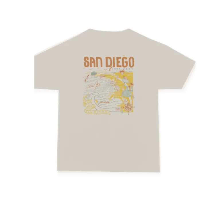SunDiego SD MAP BOX TEE - STRING TAN