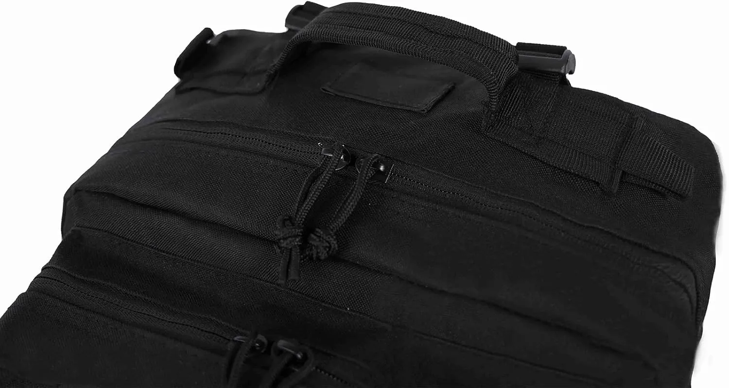 Tactical Backpack Military Hunting Gym Hiking Rucking Backpack with Weights Survival Rucksack Tool Motorcycle Accessories Fishing Camping Range Bag 50L for Men (Black)
