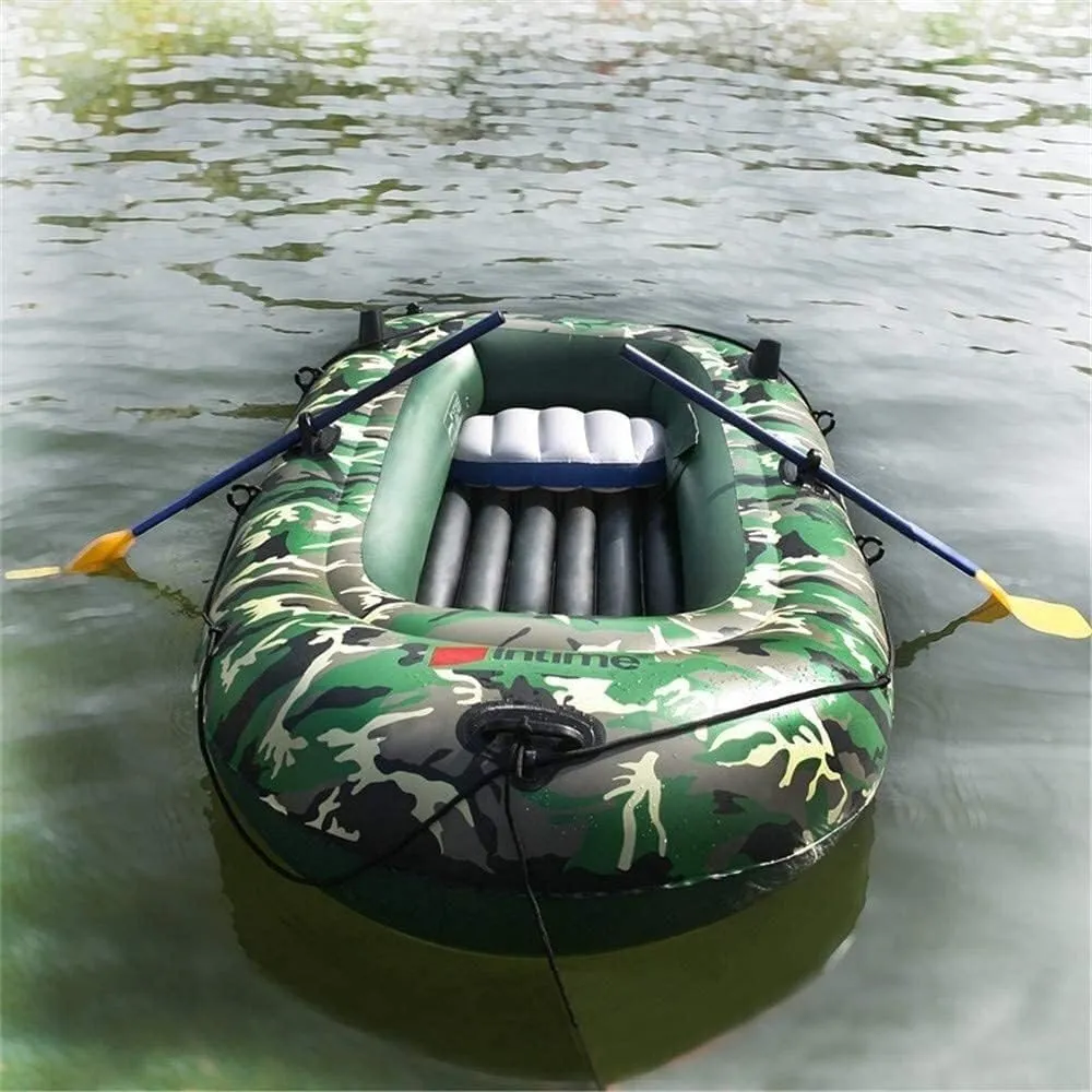 TEmkin Folding Inflatable Boat with Air Pump Paddles, Fishing Kayak, Leisure Kayak, Green,