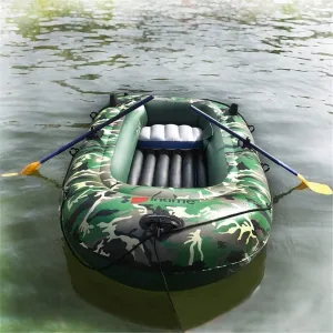 TEmkin Folding Inflatable Boat with Air Pump Paddles, Fishing Kayak, Leisure Kayak, Green,
