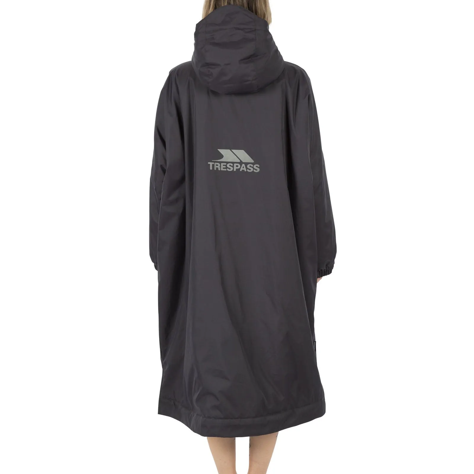 Trespass Adults Oversized Hooded Changing Robe Dry Coat - Dark Grey
