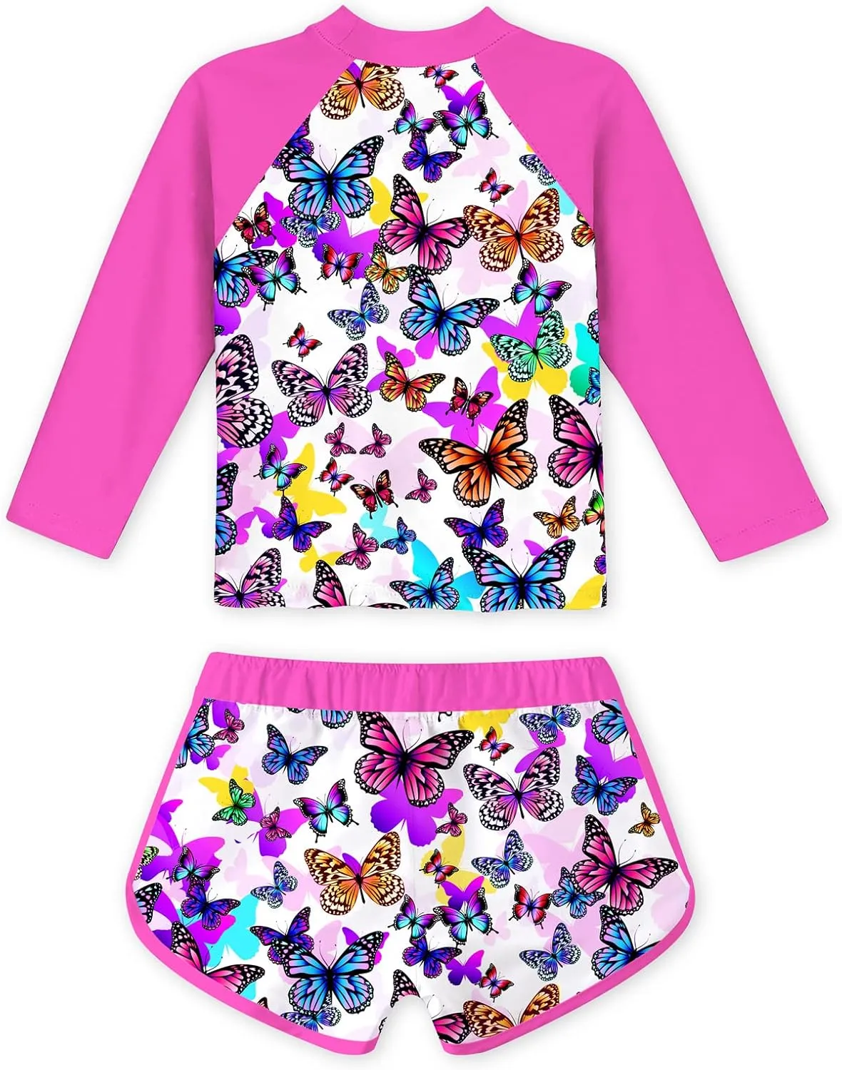 TUONROAD Girls 2 Pieces Rash Guard Swimsuit Long Sleeve Tankini for 4-10 Years