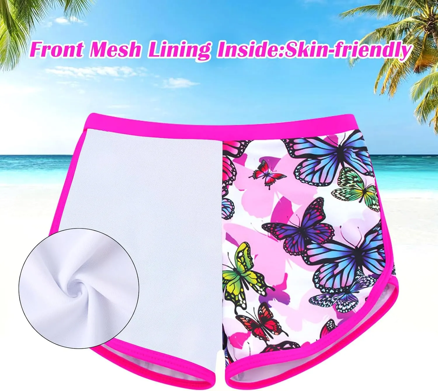 TUONROAD Girls 2 Pieces Rash Guard Swimsuit Long Sleeve Tankini for 4-10 Years