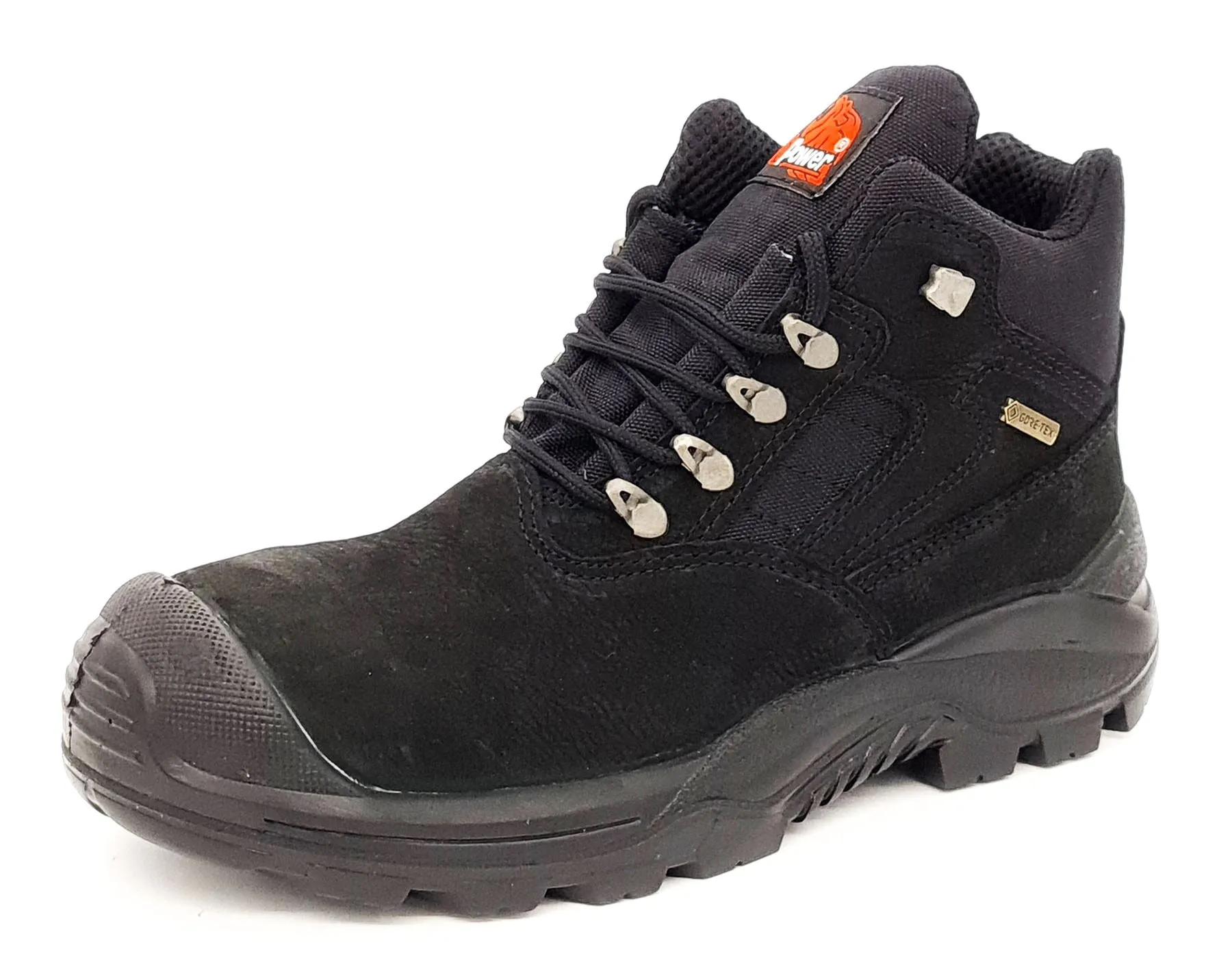 U-Power Dude Black Leather Gore-Tex Waterproof Mens Safety Lace Up Work Boots