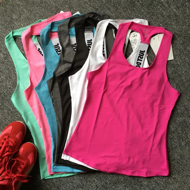 Women Yoga Top Gym Sports Vest Sleeveless Shirts