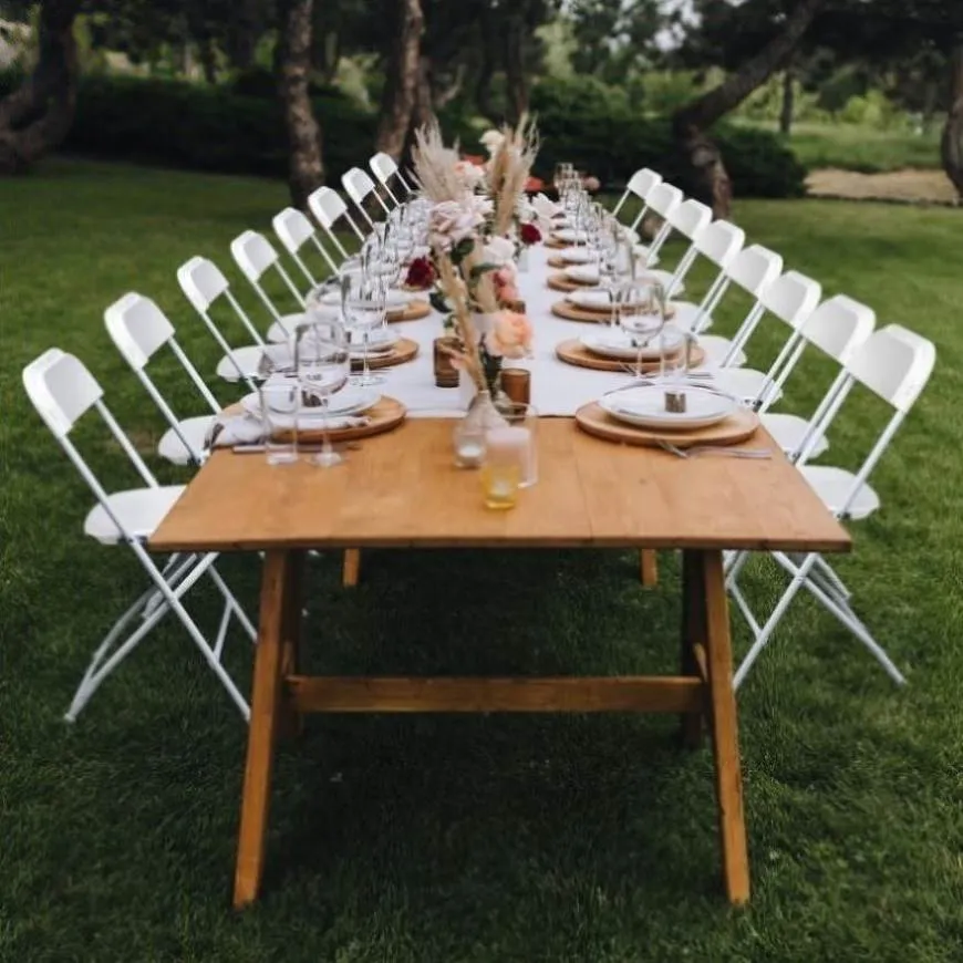 ZUN 10pcs Injection Molding Classic Garden Plastic Folding Chair White 45469447